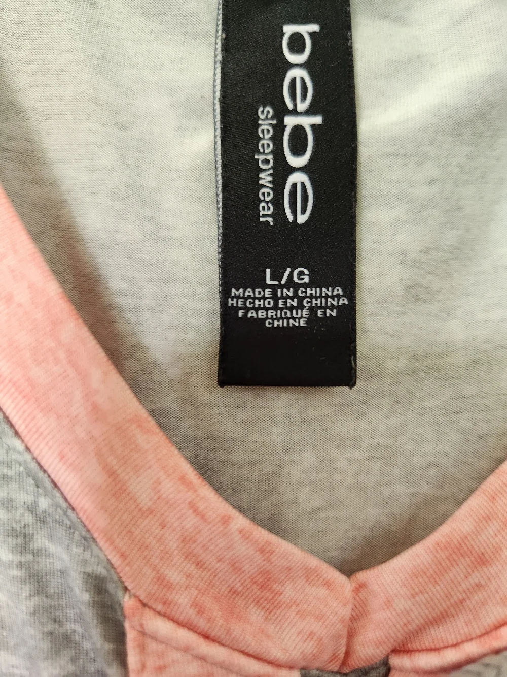 bebe Pink & Gray Lace-Up Nightshirt
